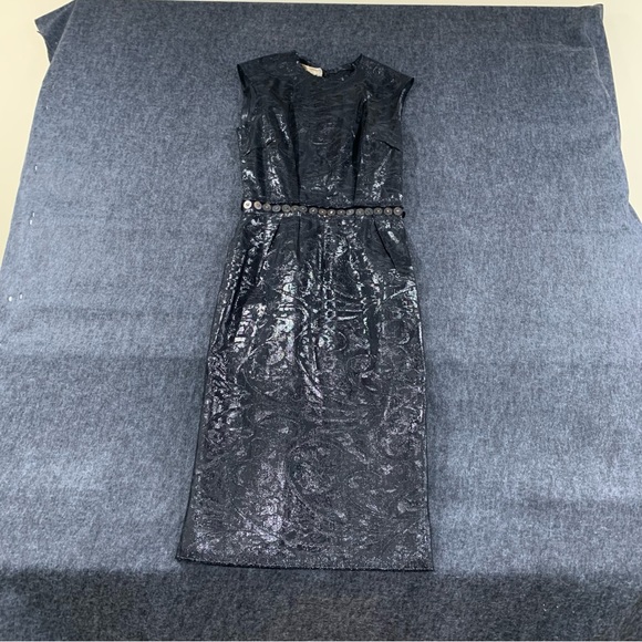 $2700 LANVIN Black Woven Crew Neck A-Line Black Dress Paris France100%silk 38 - Picture 1 of 12